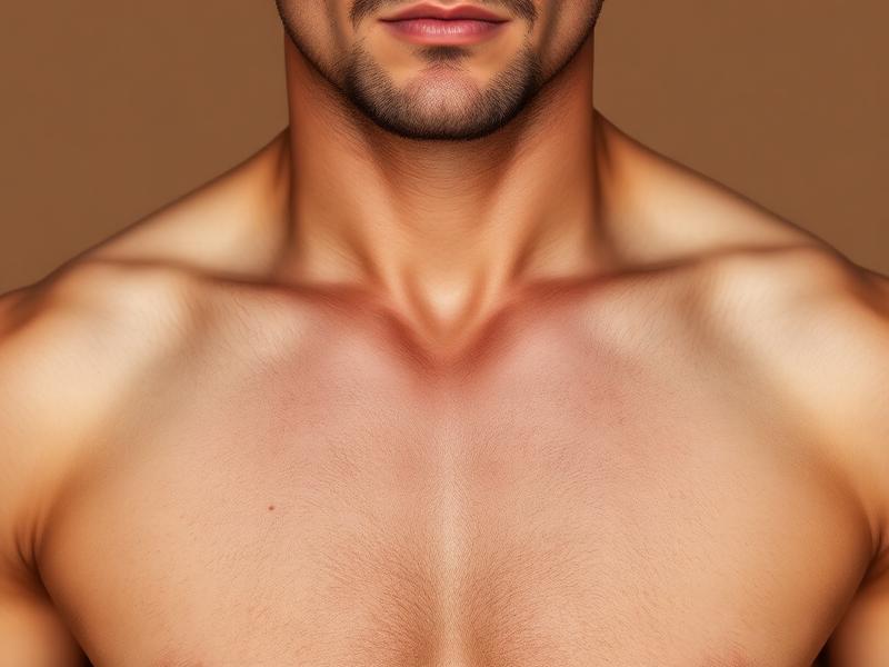 Men's smooth chest after laser treatment